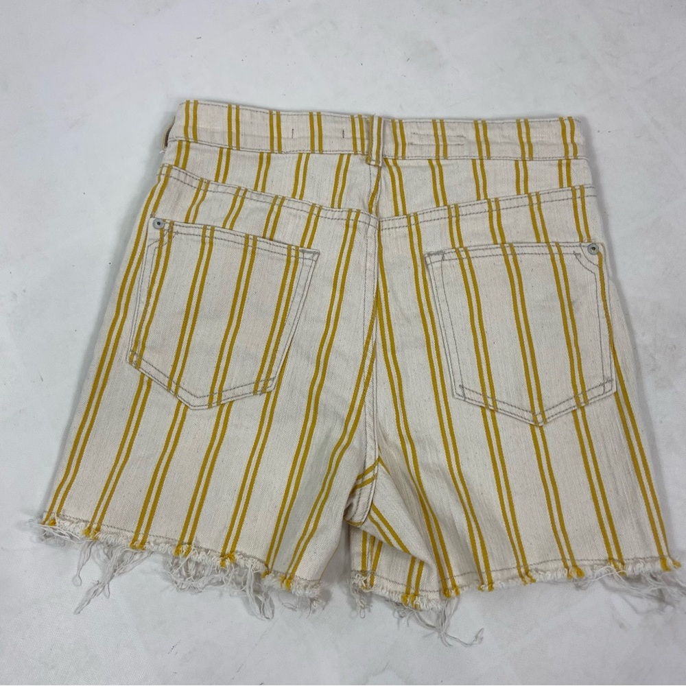Anthropologie Pilcro Striped Denim Shorts in Yellow 
Size 28 - Picture 7 of 11
